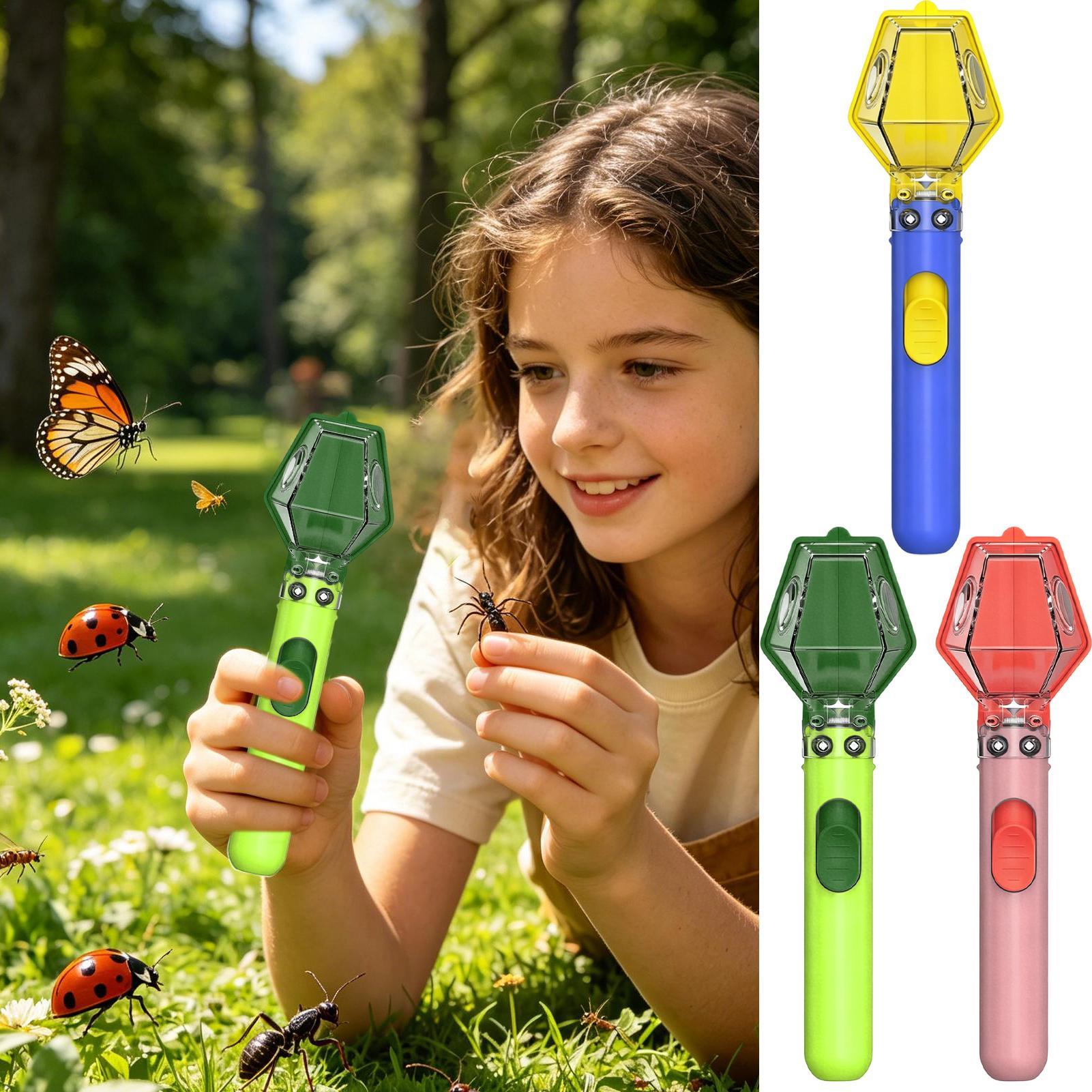 Kids Outdoor Education - 다기능 휴대용 곤충 포수 푸시형 투명