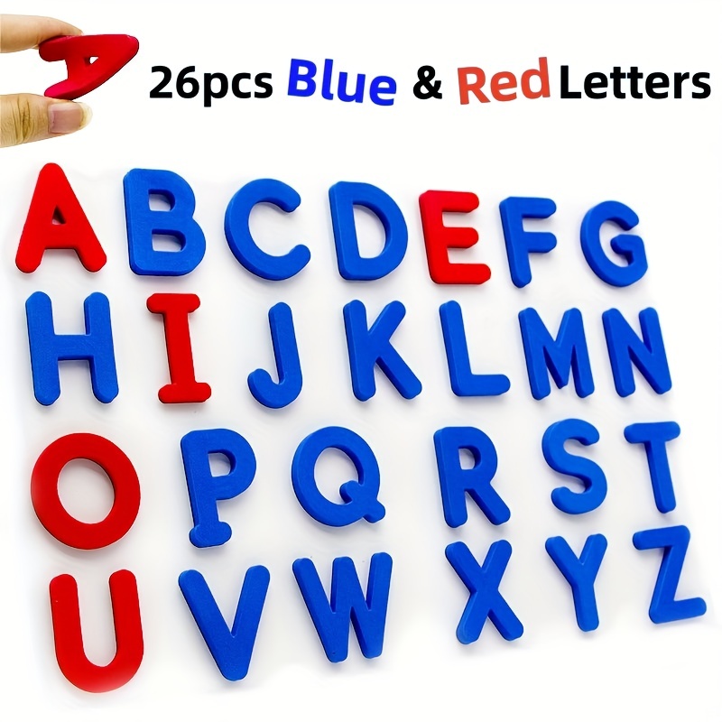 Kids Educational - Alphabet Numbers & More - 빨간색 & 파란색 영어 편지 자석