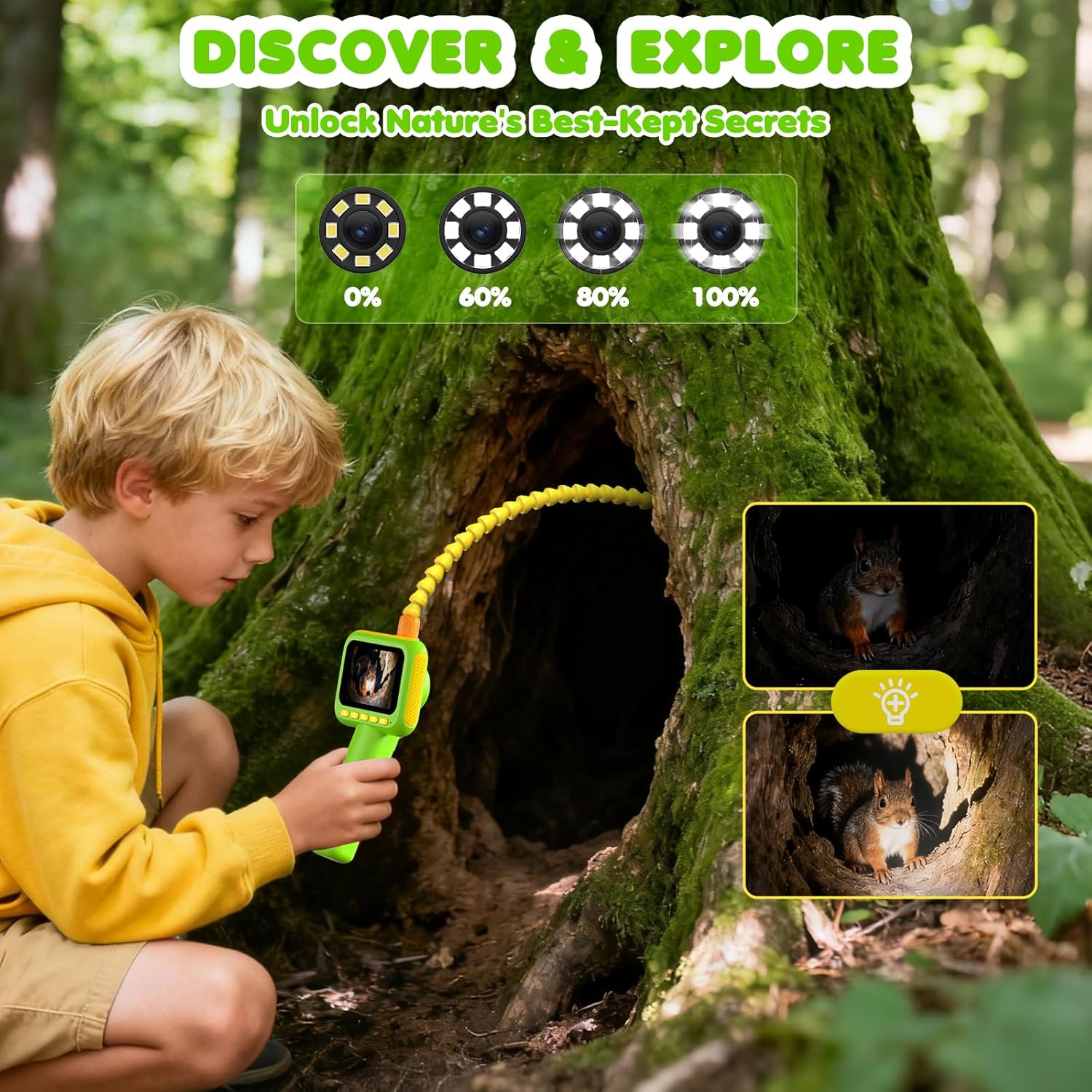 Kids Outdoor Education - 어린이용 내시경, 조명이 있는 내시경 카메라