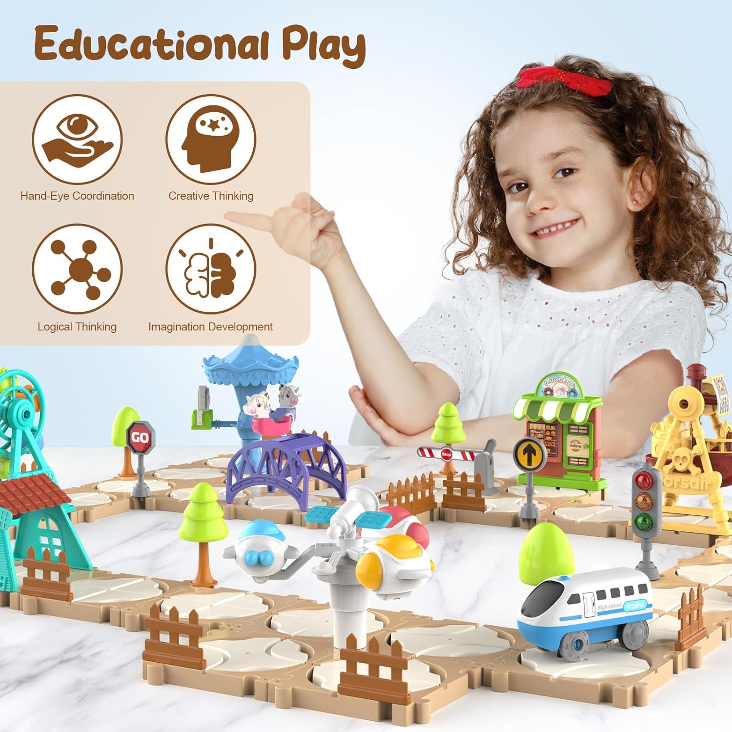 DIY 퍼즐 트랙 자동차 세트 조립 장면 레일 기차 학 - Game Educational For Kids Free 리뷰 및 가격