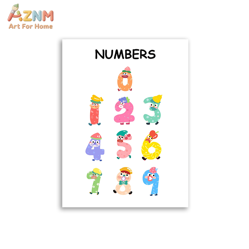 AZNM 교육용 알파벳 숫자 프레임리스 캔버스 벽 예술 - Kids Educational - Alphabet Numbers & More 리뷰 및 가격