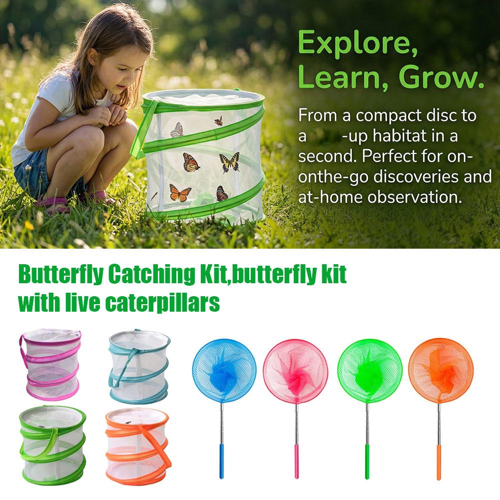 어린이 나비 잡기 키트 접이식 메쉬 곤충 서식지 케이지 - Kids Outdoor Education 리뷰 및 가격