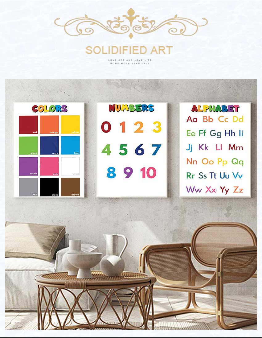 1pc 프레임리스 어린이 교육 교실 포스터, 알파벳 숫 - Kids Educational - Alphabet Numbers & More 리뷰 및 가격