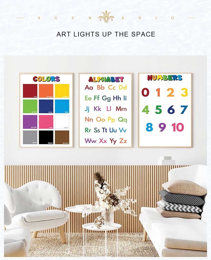 1pc 프레임리스 어린이 교육 교실 포스터, 알파벳 숫 - Kids Educational - Alphabet Numbers & More 리뷰 및 가격