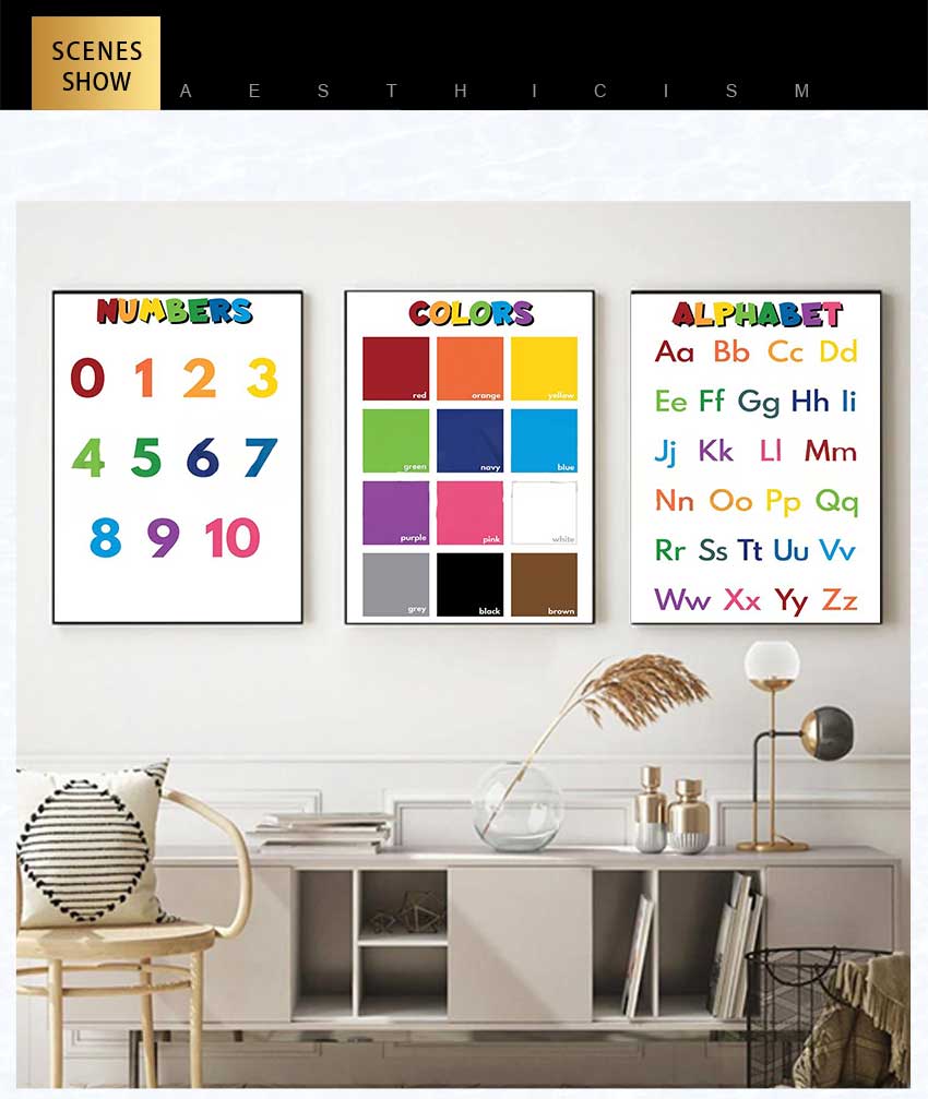 1pc 프레임리스 어린이 교육 교실 포스터, 알파벳 숫 - Kids Educational - Alphabet Numbers & More 리뷰 및 가격